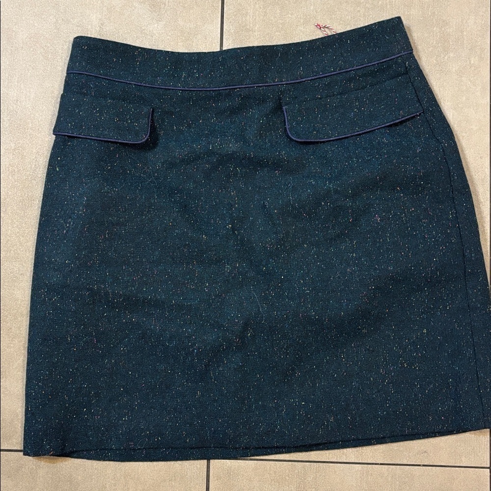 Cath Kidston london deep teal tweed Skirt 10 excellent condition preppy classic